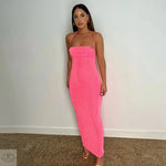 Summer Sexy Backless Lace-up Maxi Dress Tube Top Halter Dress Glitter - Quality Home Clothing| Beauty