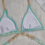 Crystal Diamond Halter Bikini Swimsuit - QH Clothing