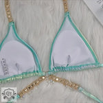 Crystal Diamond Halter Bikini Swimsuit - QH Clothing