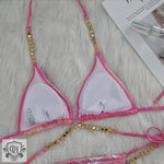 Crystal Diamond Halter Bikini Swimsuit - QH Clothing