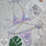 Crystal Diamond Halter Bikini Swimsuit - QH Clothing