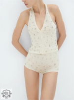 Halter Vest & Shorts with Rhinestones - Clothing