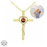 Heart and Cross Projection Necklace: A Fashionable Tribute to Love and Faith -  QH Clothing