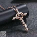 Heart and Cross Projection Necklace: A Fashionable Tribute to Love and Faith -  QH Clothing