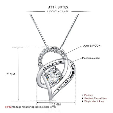 Heart of Love Zircon Pendant Necklace -  QH Clothing