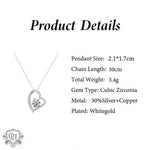 Heart's Desire Diamond Zircon Pendant Necklace: A Precious Gift for Your Beloved Daughter -  QH Clothing