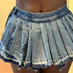 High Rise Denim Skirt - QH Clothing