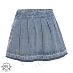 High Rise Denim Skirt - QH Clothing