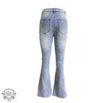 High-Rise Flared Denim Jeans - QH Clothing