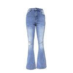 High-Rise Flared Denim Jeans - QH Clothing