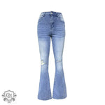 High-Rise Flared Denim Jeans - QH Clothing