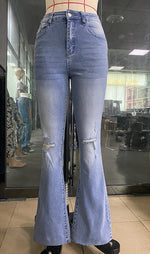 High-Rise Flared Denim Jeans - QH Clothing