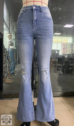 High-Rise Flared Denim Jeans - QH Clothing