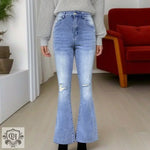 High-Rise Flared Denim Jeans - QH Clothing