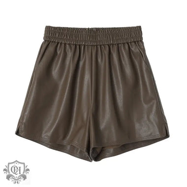 High Rise Leather Shorts - QH Clothing