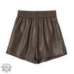 High Rise Leather Shorts - QH Clothing