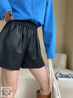 High Rise Leather Shorts - QH Clothing