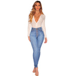 High Waist Hip Lift Skinny Jeans - QH Clothing