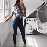 High Waist Hip Lift Skinny Jeans - QH Clothing