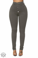 High Waist Hip Lift Skinny Jeans - QH Clothing