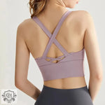 High-Strength Sports Underwear Fixed Chest Pad Beauty Back Fitness Yoga Wear Running Bra Mid-Length Vest - Quality Home Clothing| Beauty