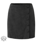 Women Clothing Corduroy Skirt Autumn Winter Solid Color Cloth Buckle Zipper Skirt High Waist Slim Hip Skirt - Quality Home Clothing| Beauty