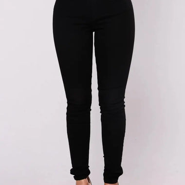 Ultra High Waist Denim Skinny Pants - QH Clothing