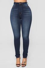 Ultra High Waist Denim Skinny Pants - QH Clothing