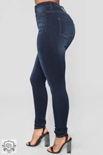 Ultra High Waist Denim Skinny Pants - QH Clothing