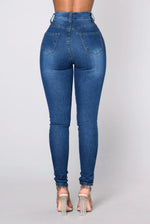 Ultra High Waist Denim Skinny Pants - QH Clothing