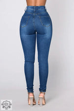 Ultra High Waist Denim Skinny Pants - QH Clothing