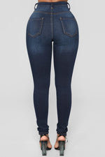 Ultra High Waist Denim Skinny Pants - QH Clothing