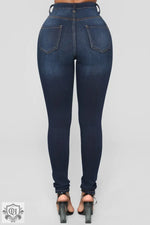 Ultra High Waist Denim Skinny Pants - QH Clothing