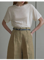 High Waist Linen Bermuda Shorts - QH Clothing