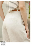 High Waist Linen Bermuda Shorts - QH Clothing