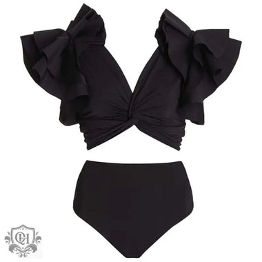 High Waist Ruffle Bikini Set - QH Clothing