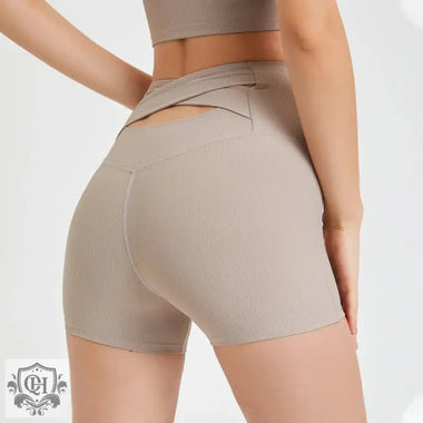 Back Cross High Waist Belly Contracting Peach Hip Raise Yoga Shorts Women Seamless Sport Shorts Quick Drying Fitness Pants - Quality Home Clothing| Beauty