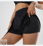 Summer Casual High Waist Peach Hip Lift Quick Drying Tight Shorts Outer Wear Anti Exposure Sexy Faux Two Piece Sports Shorts - Quality Home Clothing| Beauty