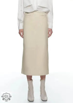 Summer Women Clothing Back Slit High Waist Faux Leather Skirt - Quality Home Clothing| Beauty