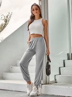 High Waist Striped Sports Pants - QH Clothing