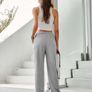 High Waist Striped Sports Pants - QH Clothing