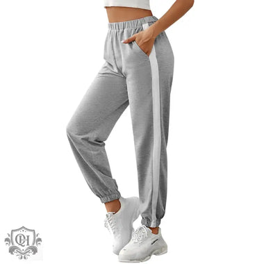 High Waist Striped Sports Pants - QH Clothing