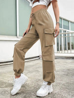 High Street Hip Hop Women Pants Trendy Trousers Multi Pocket Street Overalls Loose Straight Leg Ankle Banded Pants - Quality Home Clothing| Beauty