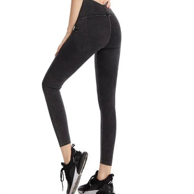 Spring Summer Denim Yoga Weight Loss Pants Women High Waist Slimming Hip Raise Outer Wear Tight Stretch Belly Compression Casual Pants - Quality Home Clothing| Beauty