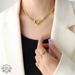 Exquisite 18K Gold Hollow Heart Necklace: A Timeless Symbol of Love and Elegance -  QH Clothing