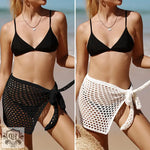 Knitted Hollow Out Mini Beach Skirt - QH Clothing