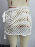 Knitted Hollow Out Mini Beach Skirt - QH Clothing