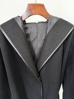 Hooded Belt Wool Jacket Coat - QH Clothing