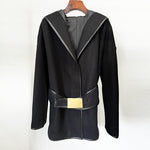 Hooded Belt Wool Jacket Coat - QH Clothing