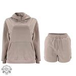 Hooded Long Sleeve Sweater & Shorts - Clothing